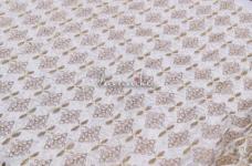 100 Grams Baadla and Chain Stich Thread Embroidery on Dyeable Nylon Net Fabric 44inch