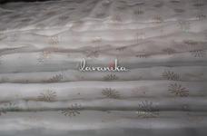 100 Grams Faux Silver Mukaish Butta on Dyeable Viscose Georgette Fabric 44inch
