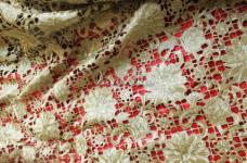 200 Grams Gold Zari Cut Work Fabric 44inch