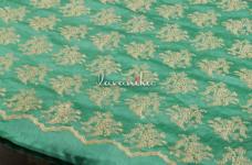 80 Grams Thread Embroidery with Green Polyester Dupion Fabric 44inch