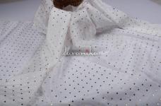 100 Grams Light Gold Stick-On Mukaish Dots on Dyeable Viscose Upada Fabric 44inch