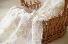 100 Grams Heavy Floral Thread Embroidert on Dyeable Viscose Georgette Fabric 44inch